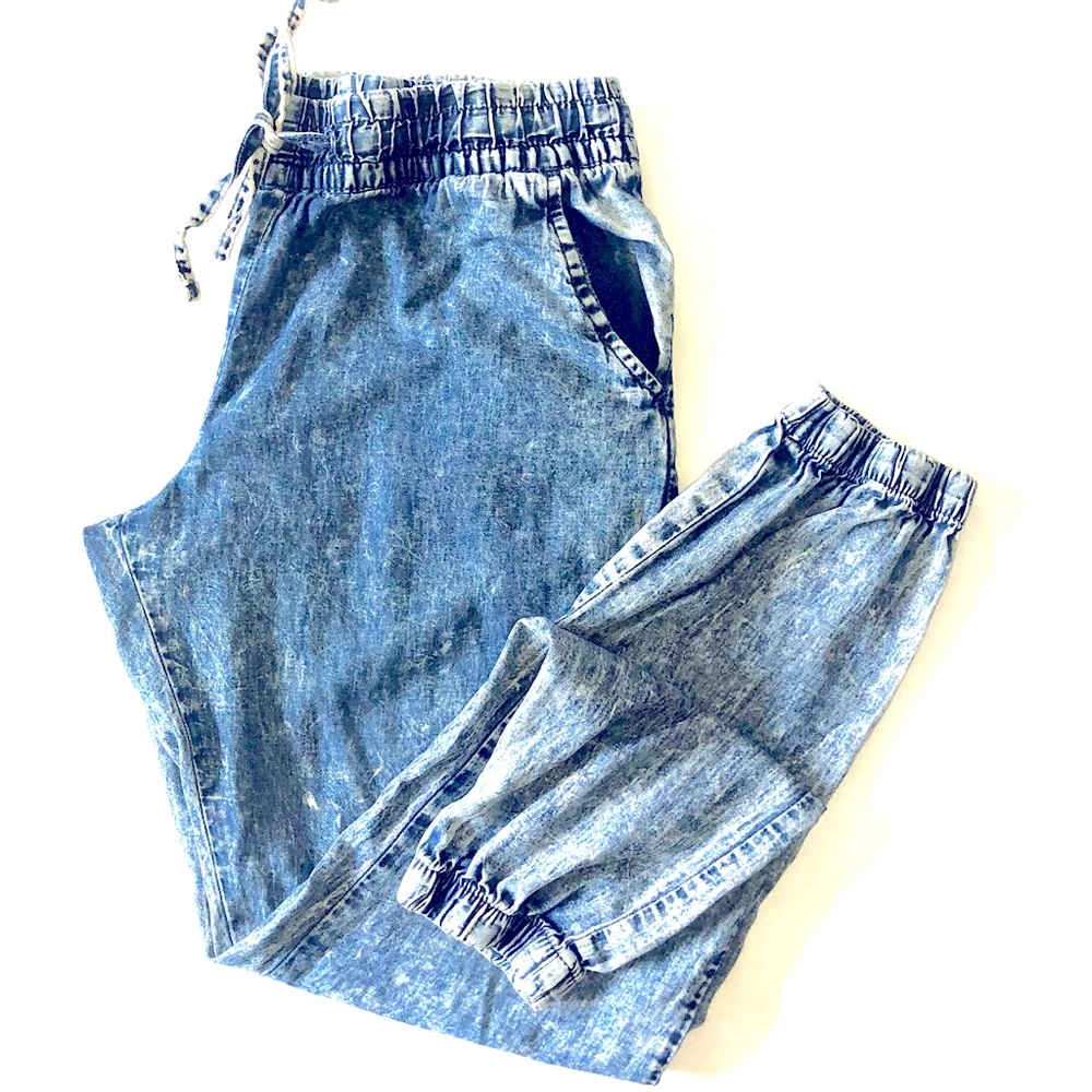 Acid wish denim joggers